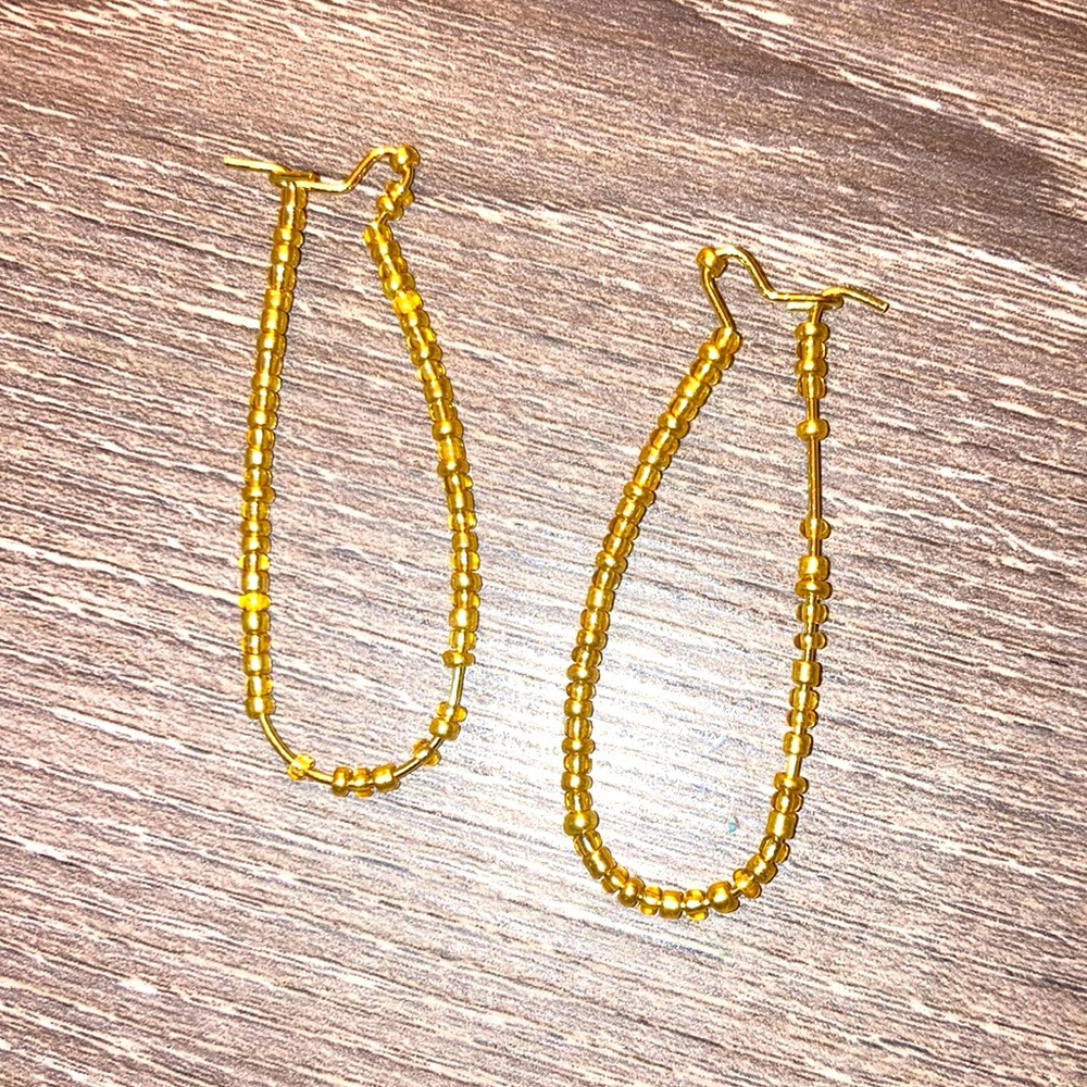 Gold beaded earrings